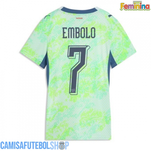 Camisa de time de futebol Suíça Breel Embolo #7 Replicas 2º Equipamento Feminina Mundo 2026 Manga Curta